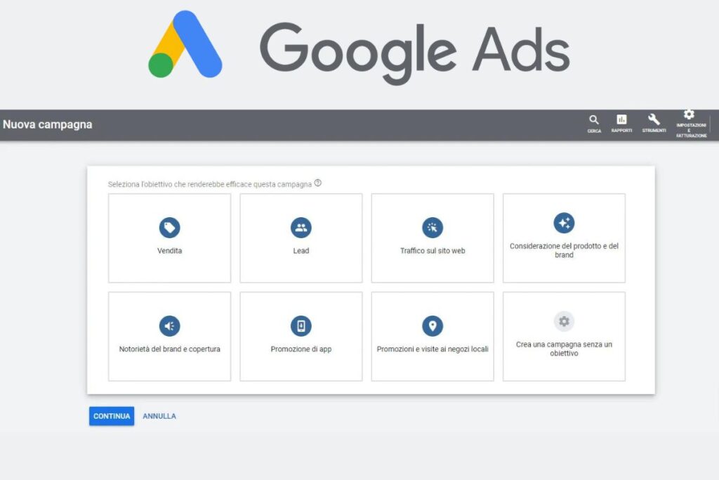 schermata google ads